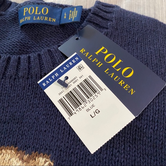 Ralph Lauren Letterman Bear Crewneck Sweater - Picture 13 of 15